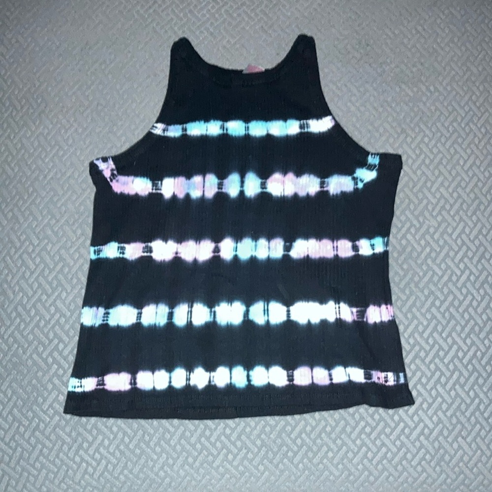 Tie-Dye Black and Blue Women's Tank Top